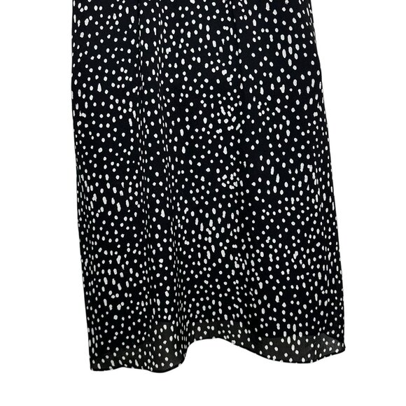 A.L.C. Women’s Sz 2 Sleeveless Black White Polka Dot Shift Lined Dress 100% Silk - Picture 8 of 13